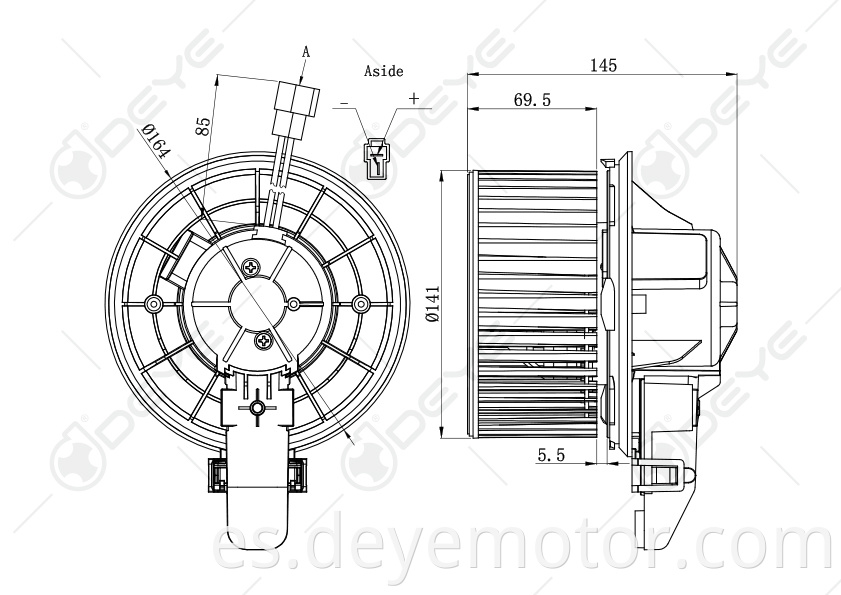 700224 75855 AE9Z-19805-B 8G1Z 19805 BB PM9374 BM 9374C Motor de ventilador para Ford Explorer Ford Flex Lincoln MKS